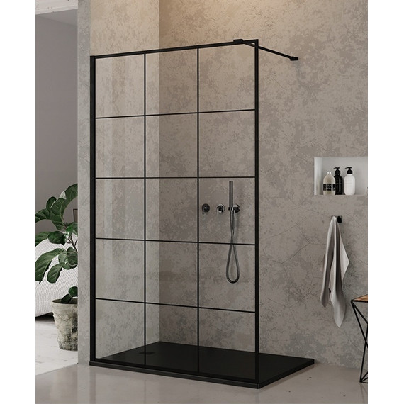 Душевая перегородка CeruttiSpa MUZA T100 100х195 см, чёрный/прозрачное - фото 4