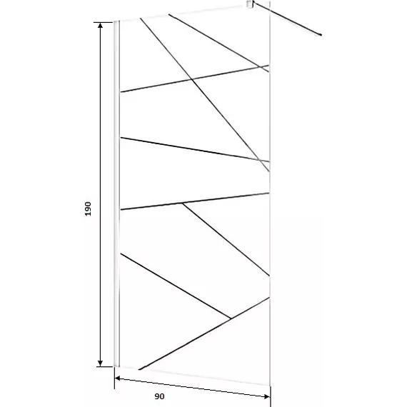 Душевая перегородка CeruttiSpa PICK T90B 90х190 см (стекло 8 мм), чёрный/матовое - фото 4