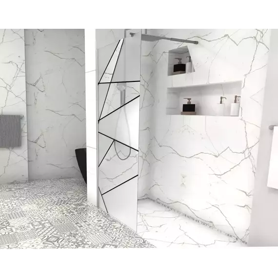 Душевая перегородка CeruttiSpa PICK T120 120х190 см (стекло 8 мм), хром/матовое - фото 3