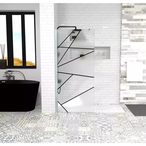 Душевая перегородка CeruttiSpa PICK T120 120х190 см (стекло 8 мм), хром/матовое - фото 5