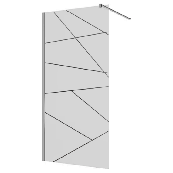 Душевая перегородка CeruttiSpa PICK T90 90х190 см (стекло 8 мм), хром/матовое - фото 6