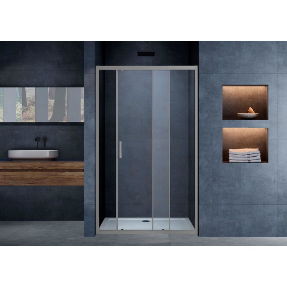 Душевая дверь Vincea Alpha 140 см VDS-3AL140CLGM, вороненая сталь/прозрачное - фото 2