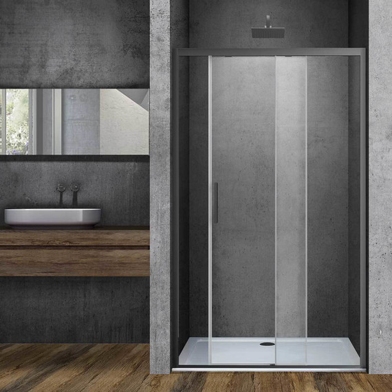 Душевая дверь Vincea Soft 140 см VDS-3SO140CLGM, вороненая сталь/прозрачное - фото 