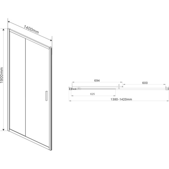 Душевая дверь Vincea Garda 140 см VDS-1G140CLGM, вороненая сталь/прозрачное - фото 4