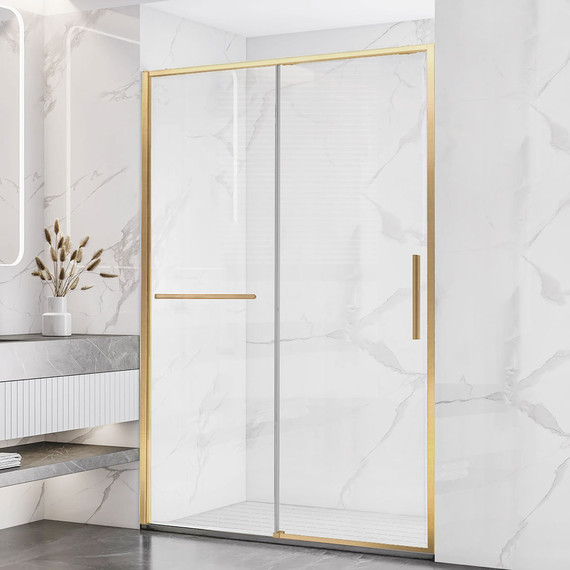 Душевая дверь Vincea Slim Soft 110 см VDS-1SS110CLG, брашированное золото/прозрачное - фото 