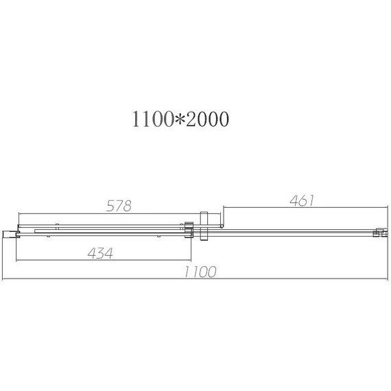 Душевая дверь Vincea Dice 110 см VDS-4D110CLB (стекло 8 мм) чёрный/прозрачное - фото 3