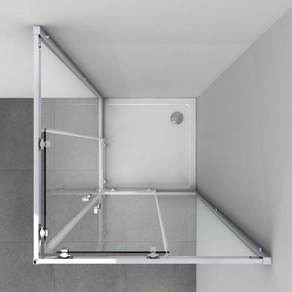 Душевое ограждение Vincea Alpha 90x90 см VSS-3AL900CLGM, вороненая сталь/прозрачное - фото 6