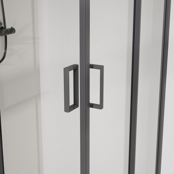 Душевое ограждение Vincea City 90x90 см VSS-5CT900CLGM, вороненая сталь/прозрачное - фото 3