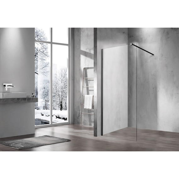 Душевая перегородка Vincea Walk in 60 см VSW-1H600CLB (стекло 8 мм) с кронштейном в комплекте, чёрный/прозрачное - фото 2