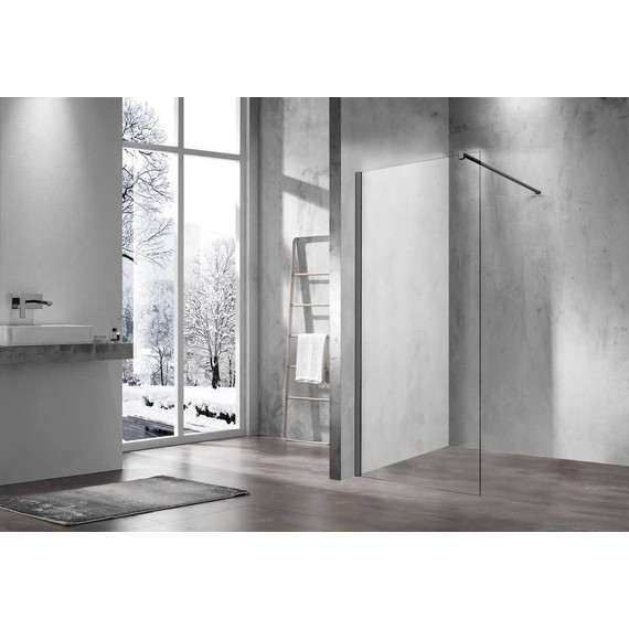 Душевая перегородка Vincea Walk in 60 см VSW-1H600CLGM (стекло 8 мм) с кронштейном в комплекте, вороненая сталь/прозрачное - фото 2