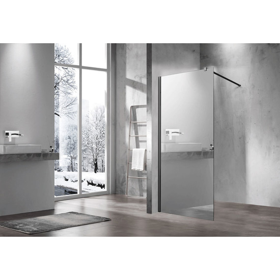 Душевая перегородка Vincea Walk in 100 см VSW-1H100MRB (стекло 8 мм) с кронштейном в комплекте, чёрный/зеркальное - фото 2