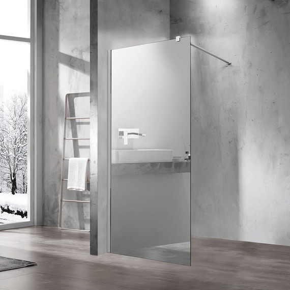 Душевая перегородка Vincea Walk in 100 см VSW-1H100MR (стекло 8 мм) с кронштейном в комплекте, хром/зеркальное - фото 