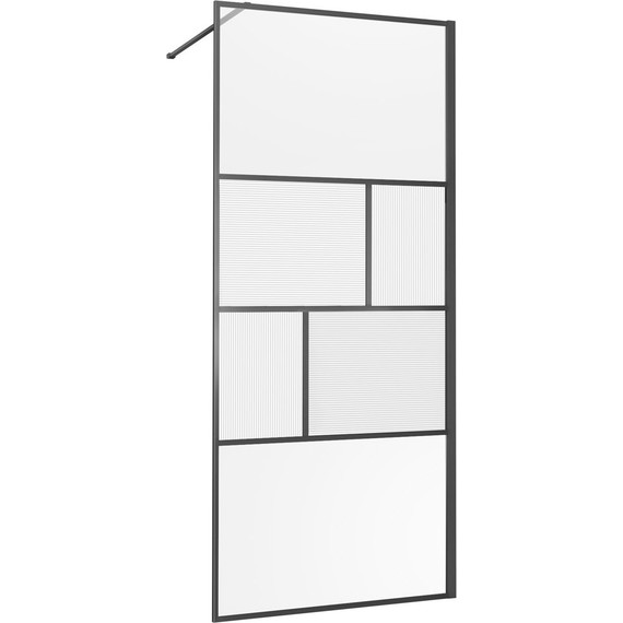 Душевая перегородка Vincea Walk in HC Art 80 см VSW-1HC800CFB (стекло 8 мм) с кронштейном в комплекте, чёрный матовый/прозрачное/матовое - фото 4