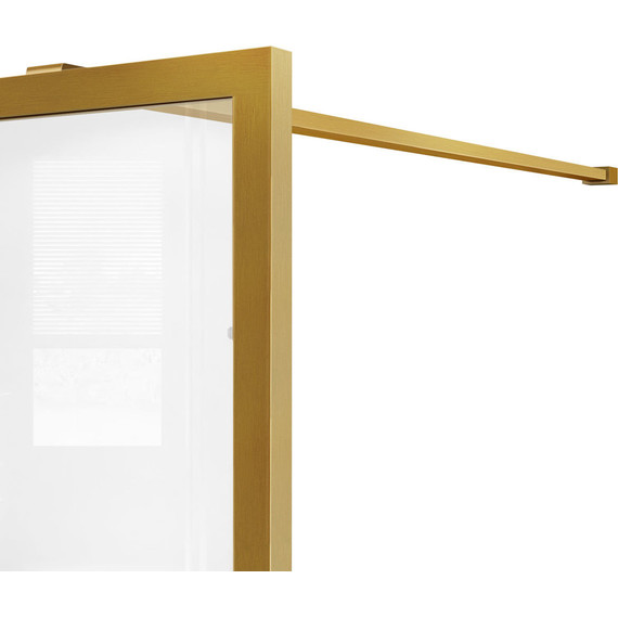 Душевая перегородка Vincea Walk in HC Art 90 см VSW-1HC900CFBG (стекло 8 мм) с кронштейном в комплекте, брашированное золото/прозрачное/матовое - фото 4