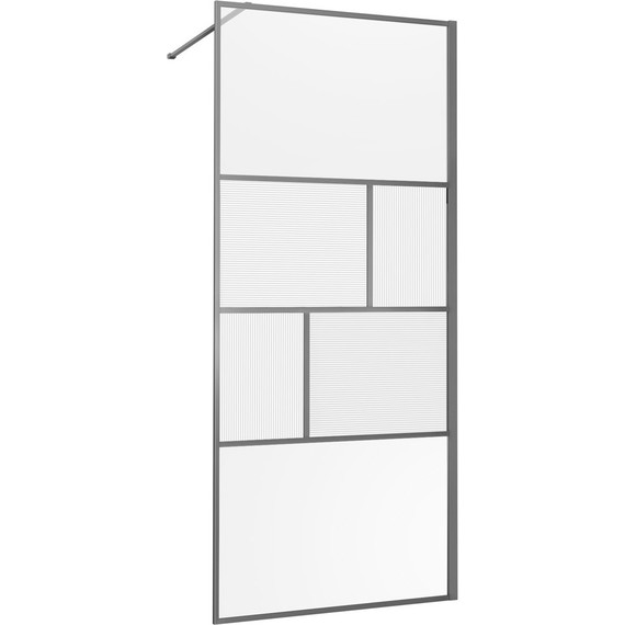 Душевая перегородка Vincea Walk in HC Art 90 см VSW-1HC900CFGM (стекло 8 мм) с кронштейном в комплекте, вороненая сталь/прозрачное/матовое - фото 4