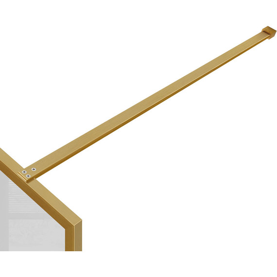 Душевая перегородка Vincea Walk in HP Art 80 см VSW-1HP800FLBG (стекло 8 мм) с кронштейном в комплекте, брашированное золото/матовое - фото 5