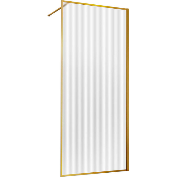 Душевая перегородка Vincea Walk in HP Art 110 см VSW-1HP110FLBG (стекло 8 мм) с кронштейном в комплекте, брашированное золото/матовое - фото 6