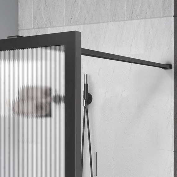 Душевая перегородка Vincea Walk in HP Art 90 см VSW-1HP900FLGM (стекло 8 мм) с кронштейном в комплекте, вороненая сталь/матовое - фото 2