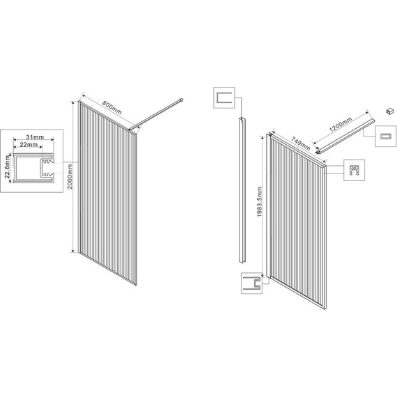 Душевая перегородка Vincea Walk in HP Art 80 см VSW-1HP800FLGM (стекло 8 мм) с кронштейном в комплекте, вороненая сталь/матовое - фото 7