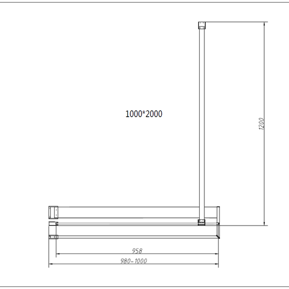 Душевая перегородка Vincea Walk in HR 100 см VSW-4HR100CLB (стекло 8 мм) с кронштейном в комплекте, чёрный матовый/прозрачное - фото 4