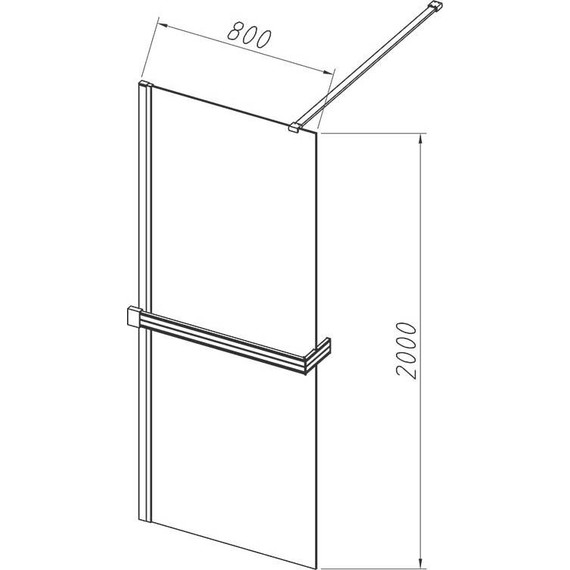 Душевая перегородка Vincea Walk in HR 80 см VSW-4HR800CLB (стекло 8 мм) с кронштейном в комплекте, чёрный матовый/прозрачное - фото 3