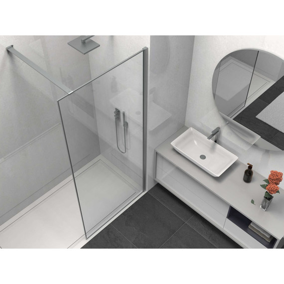 Душевая перегородка Vincea Walk in HS 80 см VSW-1HS800CLGM (стекло 8 мм) с кронштейном в комплекте, вороненая сталь/прозрачное - фото 3