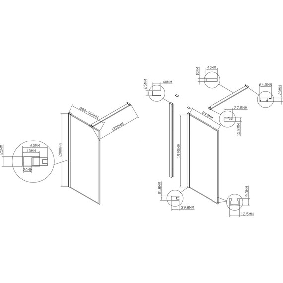 Душевая перегородка Vincea Walk in HS 90 см VSW-1HS900CLGM (стекло 8 мм) с кронштейном в комплекте, вороненая сталь/прозрачное - фото 4