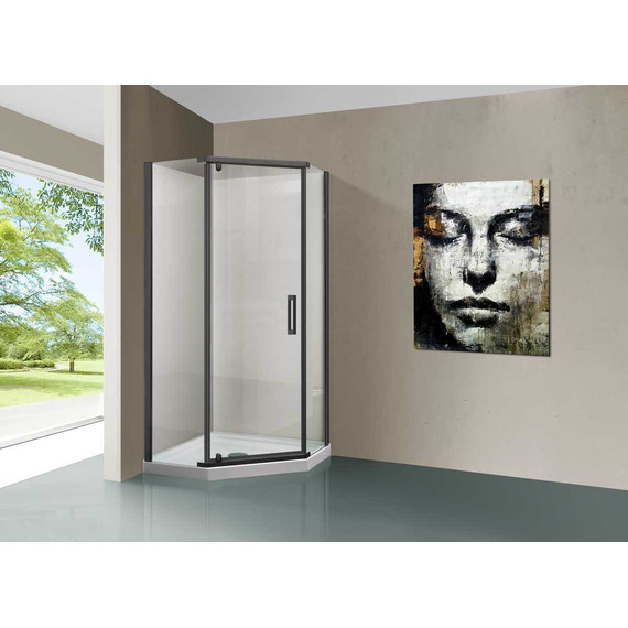 Душевое ограждение Vincea Stresa 90x90 см VSP-1S900CLGM, вороненая сталь/прозрачное - фото 2