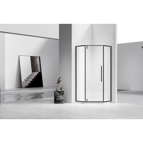 Душевое ограждение Vincea Slim-N 90x90 см VSP-4SN900CLB, чёрный/прозрачное - фото 2