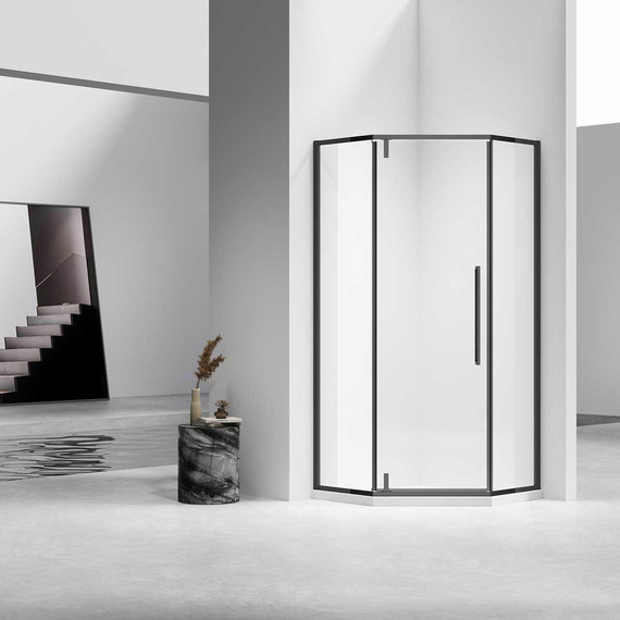 Душевое ограждение Vincea Slim-N 100x100 см VSP-4SN100CLB, чёрный/прозрачное - фото 