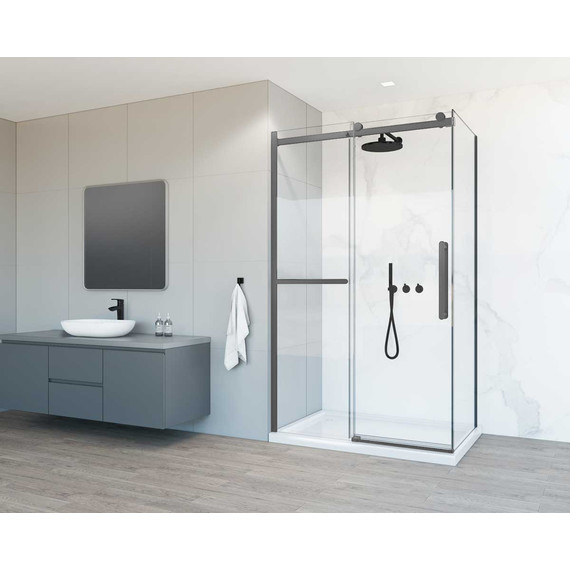 Душевое ограждение Vincea Como Soft 130x100 см VSR-1CS1013CLGM (стекло 8 мм) вороненая сталь/прозрачное - фото 2