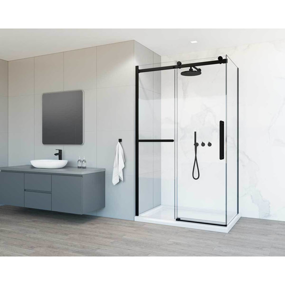 Душевое ограждение Vincea Como Soft 120x80 см VSR-1CS8012CLB (стекло 8 мм) чёрный/прозрачное - фото 2