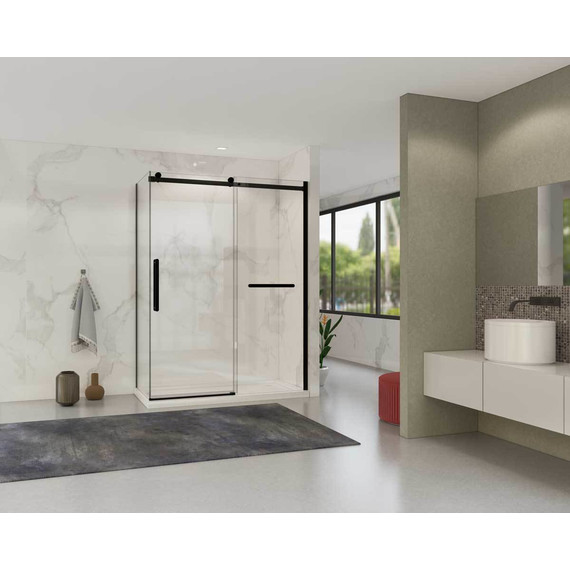 Душевое ограждение Vincea Como Soft 150x90 см VSR-1CS9015CLB (стекло 8 мм) чёрный/прозрачное - фото 2