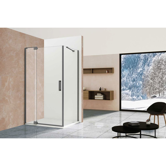 Душевое ограждение Vincea Extra 110x90 см VSR-1E101190CLGM (стекло 8 мм) вороненая сталь/прозрачное - фото 2