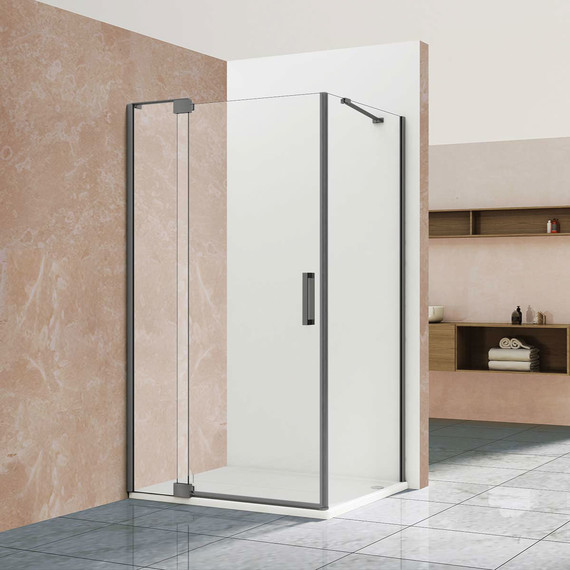 Душевое ограждение Vincea Extra 120x90 см VSR-1E111290CLGM (стекло 8 мм) вороненая сталь/прозрачное - фото 