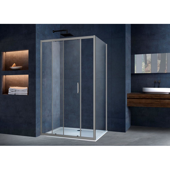 Душевое ограждение Vincea Alpha 120x80 см VSR-3AL8012CLGM, вороненая сталь/прозрачное - фото 