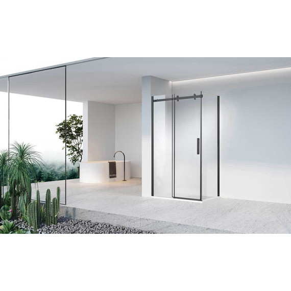 Душевое ограждение Vincea Como-N 160x80 см VSR-4CN8016CLB (стекло 8 мм) чёрный/прозрачное - фото 2