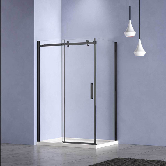 Душевое ограждение Vincea Como-N 160x80 см VSR-4CN8016CLB (стекло 8 мм) чёрный/прозрачное - фото 3