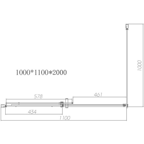 Душевое ограждение Vincea Dice 110x90 см VSR-4D1011CLGM (стекло 8 мм) вороненая сталь/прозрачное - фото 3