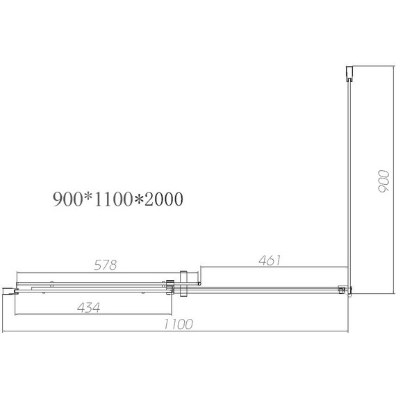 Душевое ограждение Vincea Dice 110x90 см VSR-4D9011CLB (стекло 8 мм) чёрный/прозрачное - фото 3