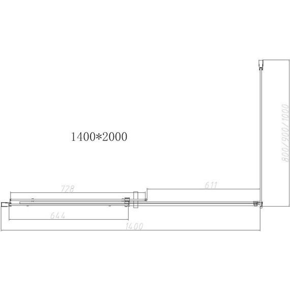 Душевое ограждение Vincea Dice 140x100 см VSR-4D1014CLB (стекло 8 мм) чёрный/прозрачное - фото 4