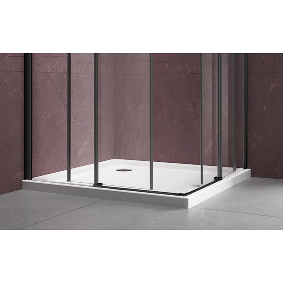 Душевое ограждение Vincea Dice 90x90 см VSS-4D900CLB (стекло 8 мм) чёрный/прозрачное - фото 3