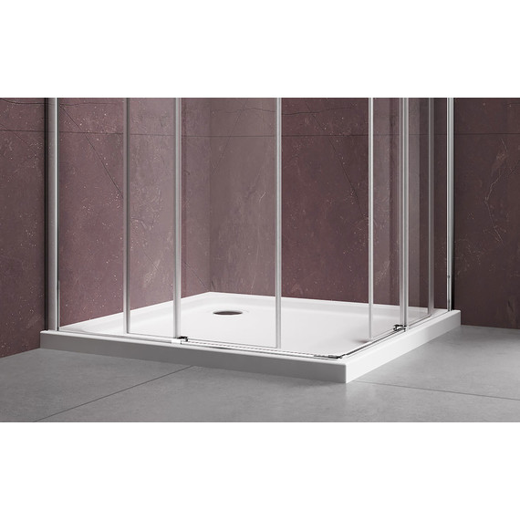 Душевое ограждение Vincea Dice 100x100 см VSS-4D100CL (стекло 8 мм) хром/прозрачное - фото 3