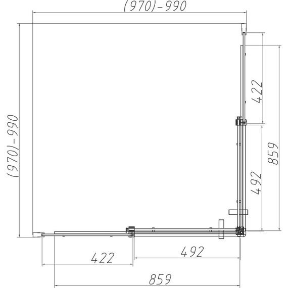 Душевое ограждение Vincea Dice 100x100 см VSS-4D100CL (стекло 8 мм) хром/прозрачное - фото 5