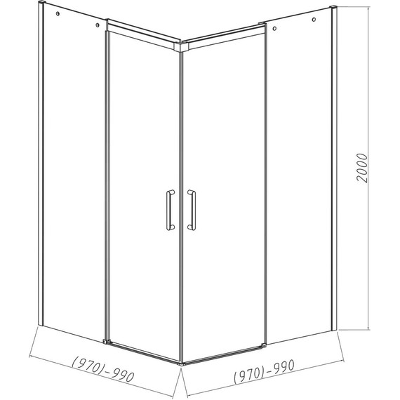 Душевое ограждение Vincea Dice 100x100 см VSS-4D100CL (стекло 8 мм) хром/прозрачное - фото 4