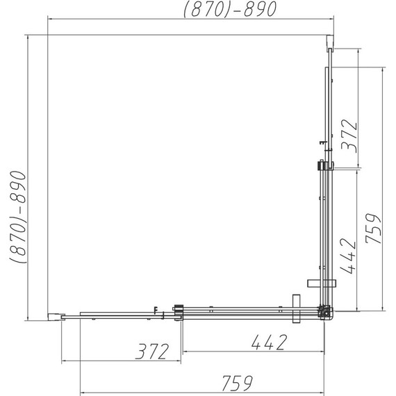 Душевое ограждение Vincea Dice 90x90 см VSS-4D900CLB (стекло 8 мм) чёрный/прозрачное - фото 7