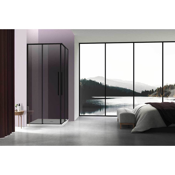 Душевое ограждение Vincea Slim-N 100x80 см VSS-4SN8010CGB, чёрный/тонированное - фото 4