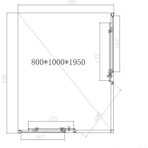 Душевое ограждение Vincea Slim-N 100x80 см VSS-4SN8010CLGM (стекло 8 мм) хром/прозрачное - фото 6