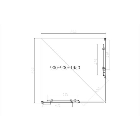 Душевое ограждение Vincea Slim-N 90x90 см VSS-4SN900CLG (стекло 8 мм) брашированное золото/прозрачное - фото 5