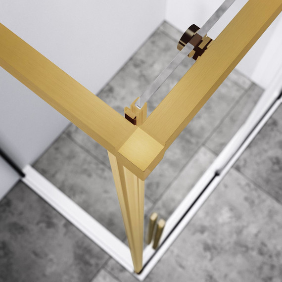 Душевое ограждение Vincea Slim-N 130x80 см VSR-4SN8013CLG, брашированное золото/прозрачное - фото 3